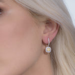 Fancy Light Yellow Diamond Halo Drop Earrings