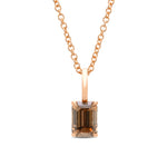Fancy Orange Brown Emerald Diamond Solitaire Pendant