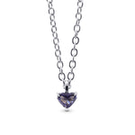 Fancy Gray Violet Heart Diamond Solitaire Pendant