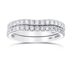 Two Custom-made Contoured Diamond Wedding Bands