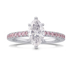 Collection color Marquise and Fancy Pink Diamond Side stone Ring.