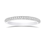 3 Row Diamond Wedding Band Ring