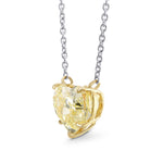 Light Yellow Heart Diamond Solitaire Pendant