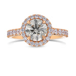 Fancy Gray Round Diamond Halo Ring