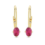 Ruby Oval Drop Earrings