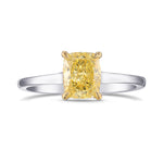 Klassischer Verlobungsring mit Fancy Yellow Cushion Diamant Solitär