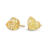 Light Yellow Heart Diamond Stud Earrings