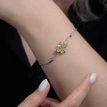 Fancy Vivid Yellow Pear Diamond Couture Bracelet