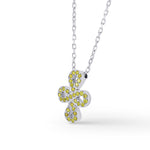 Fancy Vivid Yellow Cross-over Figure of Eight Pave Diamond Pendant
