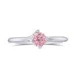Argyle Fancy Intense Pink Round Diamond Solitaire Wedding Ring Set