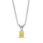 Fancy Intense Yellow Radiant Diamond Solitaire Pendant