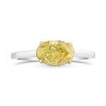 Light Yellow Oval Diamond Solitaire Ring
