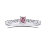 Argyle Fancy Intense Purplish Pink Radiant Diamond Side Stone Ring