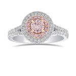 Argyle Fancy Pink Round Diamond Double Halo Ring