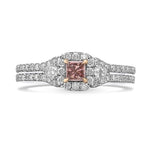 Fancy Intense Pink Princess & Pear Diamond Ring