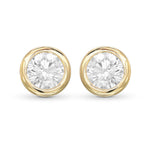 Round Bezel-set Diamond Earrings