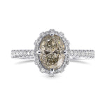 Fancy Gray Oval Diamond Dress Ring