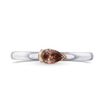 Fancy Deep Orangy Pink Pear Solitaire Diamond Ring
