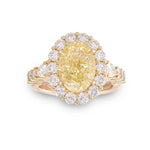 Fancy Yellow Oval Diamond Halo Ring