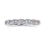 Fancy Light Pink & Colorless Round Brilliant Diamond Band