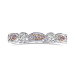 Fancy Pink & White Diamond Designer Band Ring