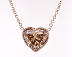 Fancy Orange Brown Heart Shape Diamond Pendant