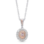 Argyle Fancy Pink Oval Diamond Double Halo Pendant