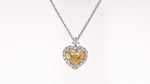Fancy Brownish Yellow Heart Halo Diamond Pendant