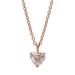 Light Pink Heart Diamond Solitaire Pendant