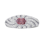 Fancy Deep Pink Oval Diamond Designer Dress Ring