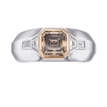 Fancy Dark Brown Asscher-cut Men's Diamond Ring