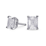 Fancy White Emerald Stud Diamond Earrings