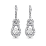 Round Brilliant Halo Diamond Drop Earrings