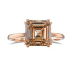 Fancy Brown Yellow Asscher Solitaire Diamond Ring