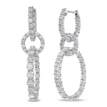 Colorless Drop Hoop Diamond Earrings
