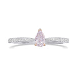 Fancy Light Pinkish Purple Pear Solitaire & Pave Diamond Ring