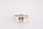 Colorless Emerald Cut Solitaire Diamond Ring