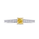 Fancy Intense Yellow Radiant Side-stone Diamond Ring