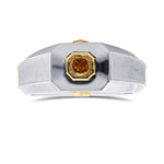 Fancy Intense Orange Yellow Radiant Gents diamond ring