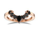 Fancy Black Pear Diamond Wedding & Engagement Ring Set