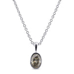 Fancy Greenish Yellow Gray Oval Solitaire Diamond Pendant