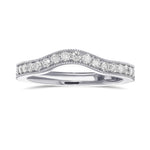 Contoured Milgrain Diamond Wedding Band