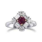 Extraordinary Ruby and Diamond Halo Ring