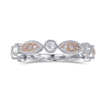 Fancy Light Pink & Colorless Diamond Designer Band Ring