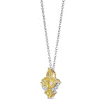 Radiant and Pear Fancy Intense Yellow Diamond Pendant