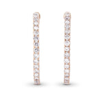White Round Diamond Hoop Earrings