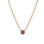 Fancy Pink Round Solitaire Diamond Pendant