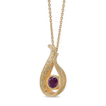 Round Red Ruby Drop Pendant