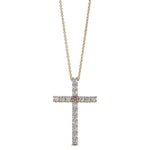 Custom Pink Diamond Cross Pendant