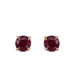 Round Pigeon Blood Red Ruby Stud Earrings